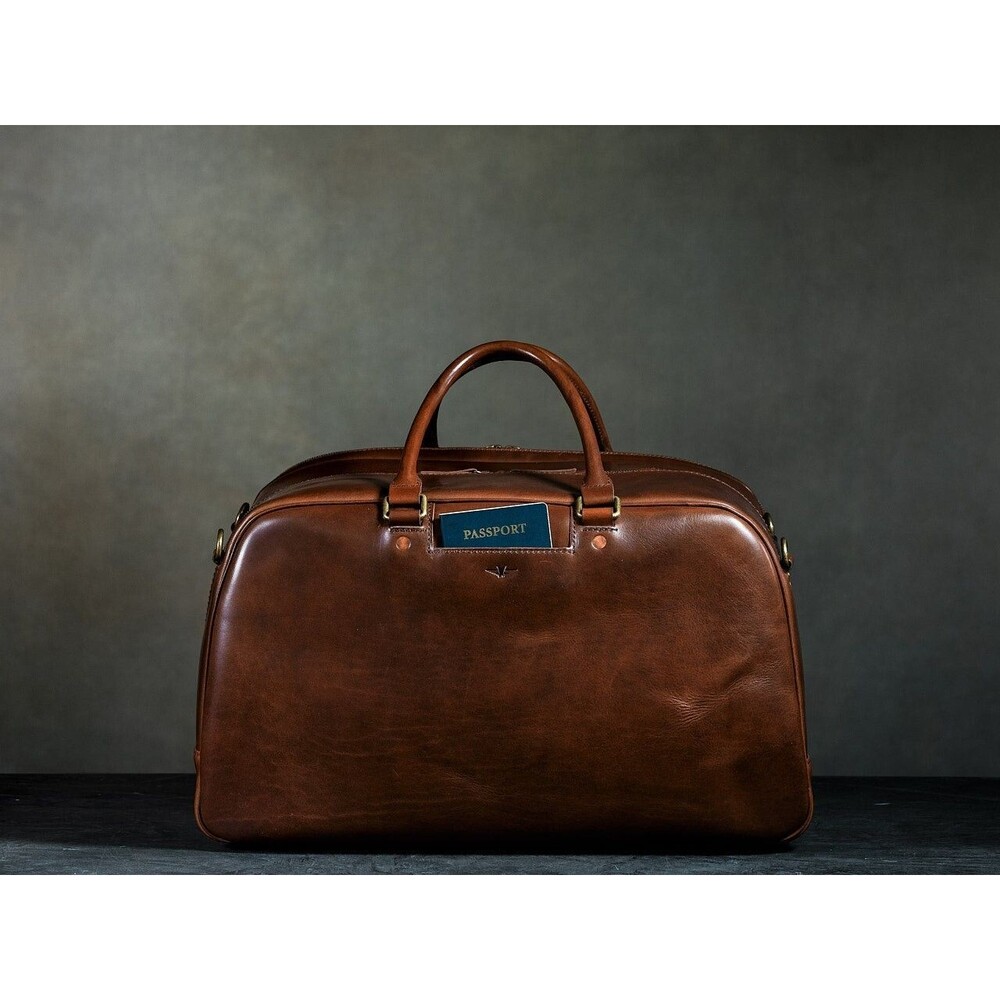 Satchel & Page Weekender Bag Italian Leather Travel MSRP $685